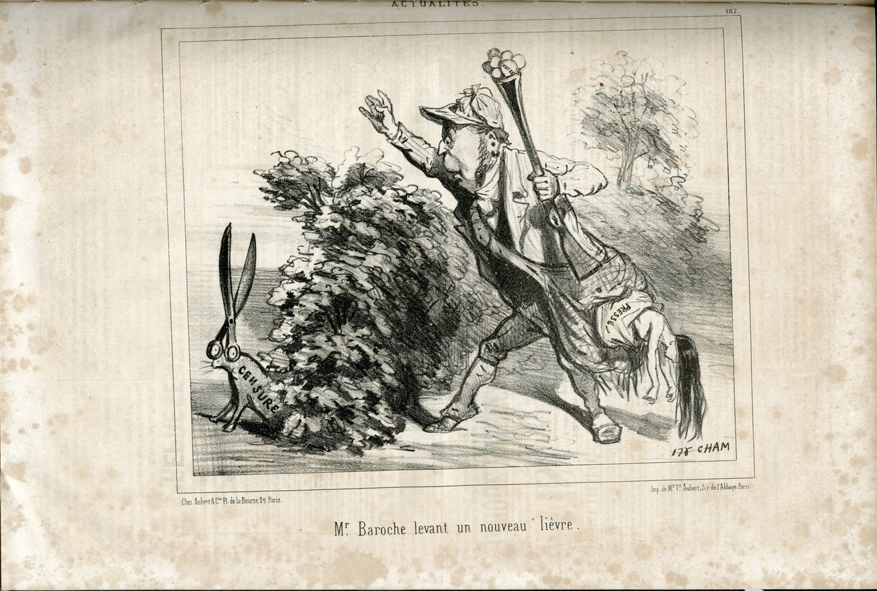 Illustration of Cham in Le Charivari by Amédée de Noé