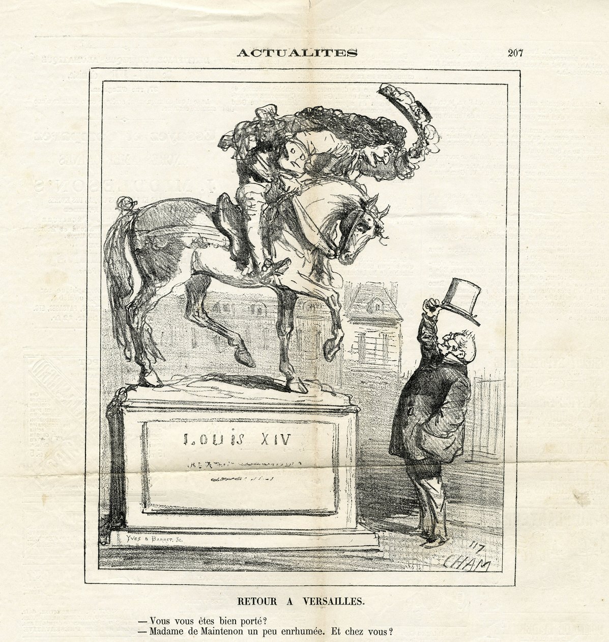 Illustration of Cham (1819-1879) in Le Charivari by Amédée de Noé
