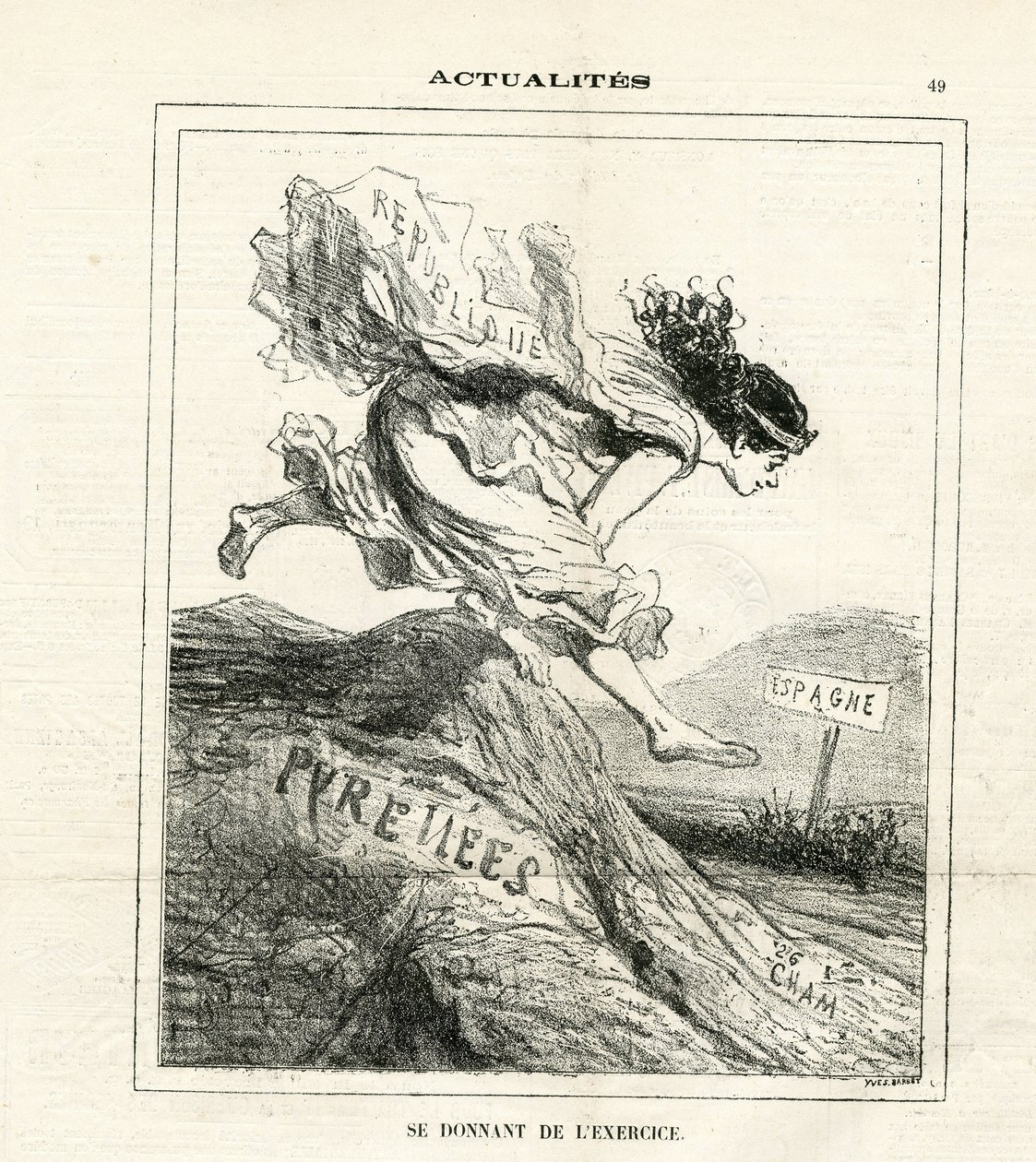 Illustration of Cham (1819-1879) in Le Charivari by Amédée de Noé