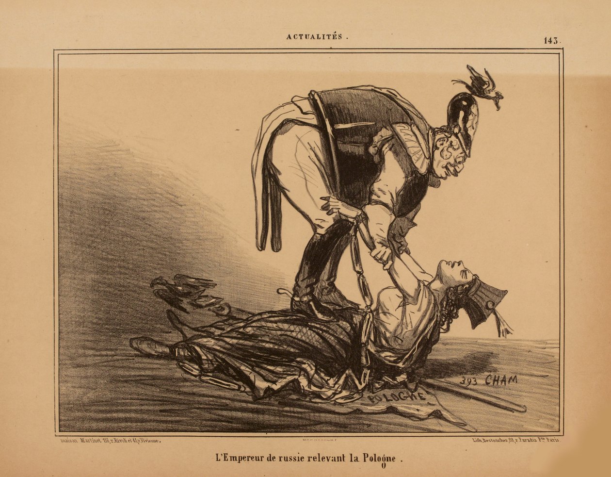 The Emperor of Russia Relieving Poland, 1855 by Cham