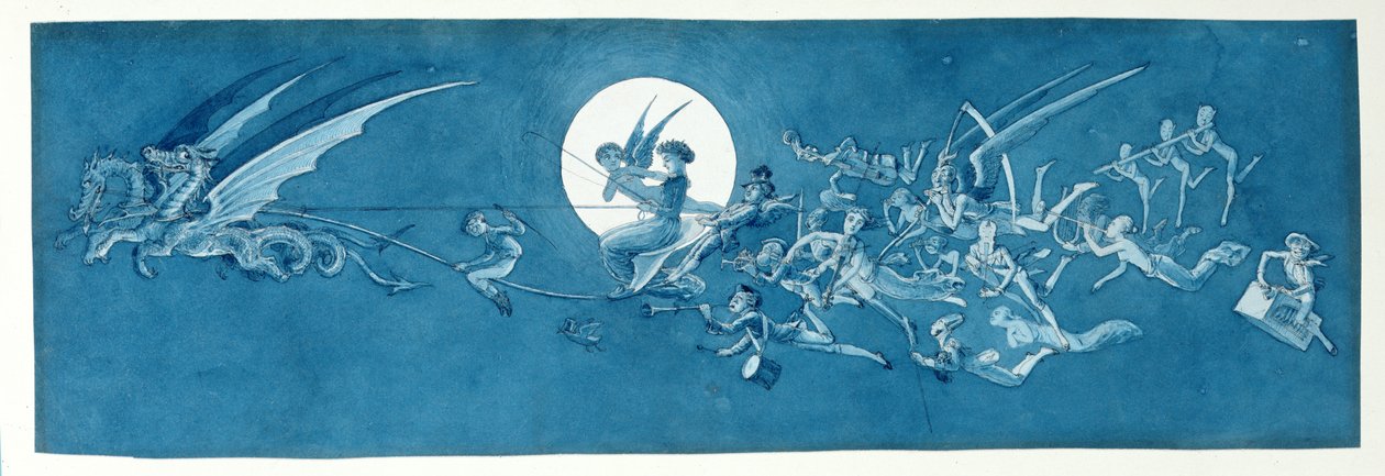 The Dragon Chariot and Fairy Minstrels Cross the Moon by Charles Altamont Doyle