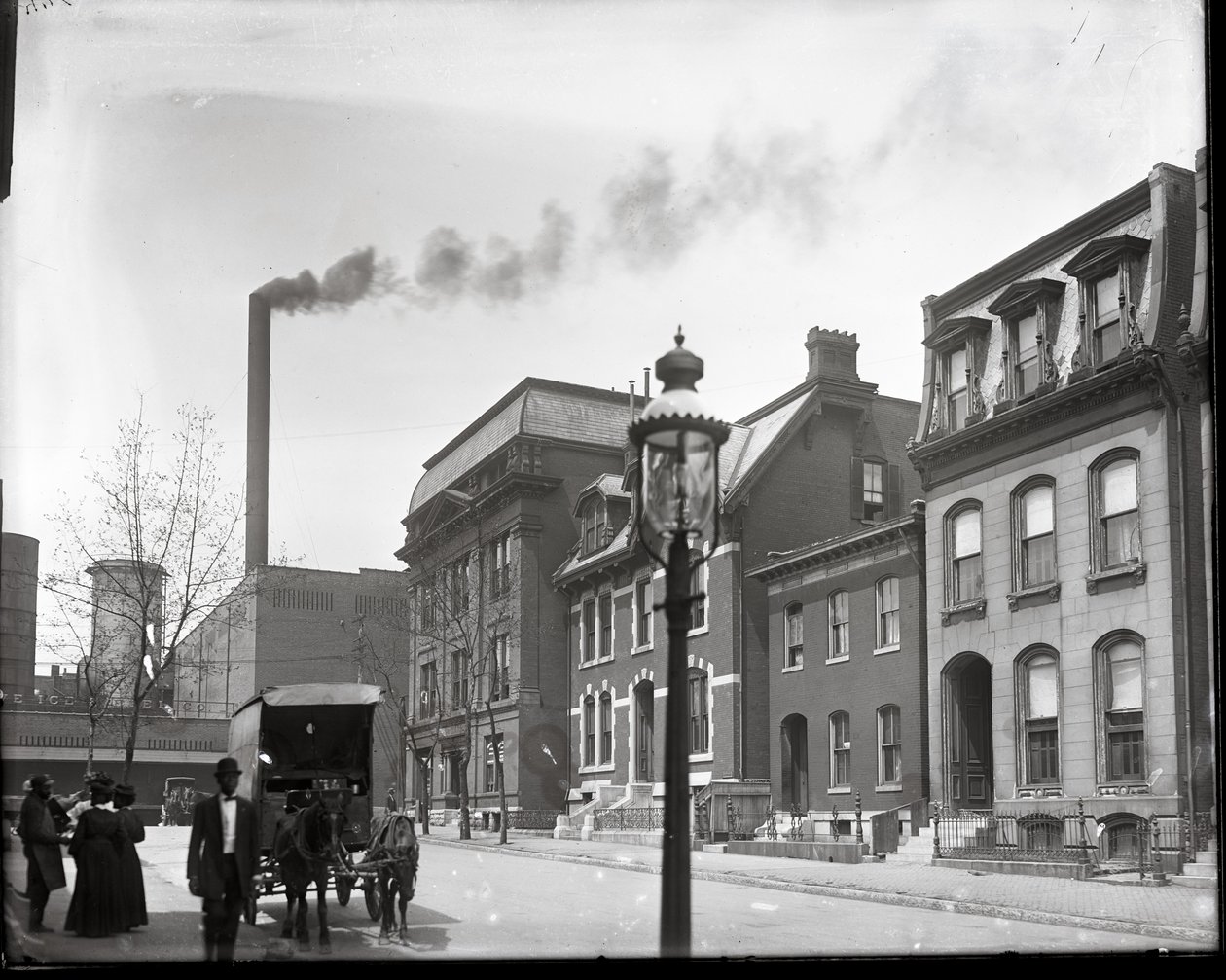 Lawton Street Looking West to Beaumont. Polar Wave Ice and Fuel Company, Beaumont Medical College, and the Home of Doctor Gustavus H. E. Baumgarten in the Background by Charles Clement Holt