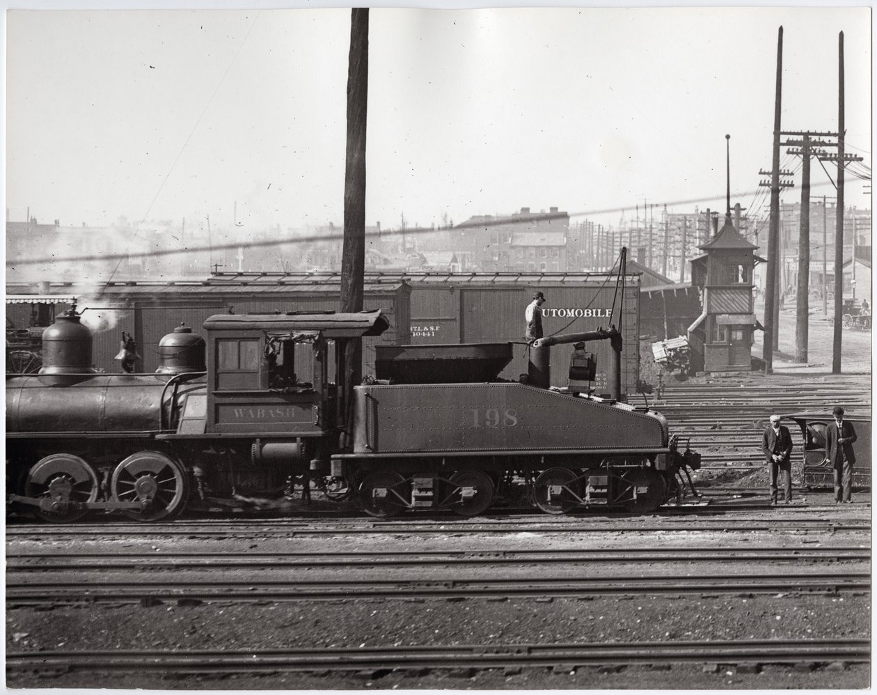 Steam Engine and Railroad Cars at an Unidentified Railroad Yard by Charles Clement Holt