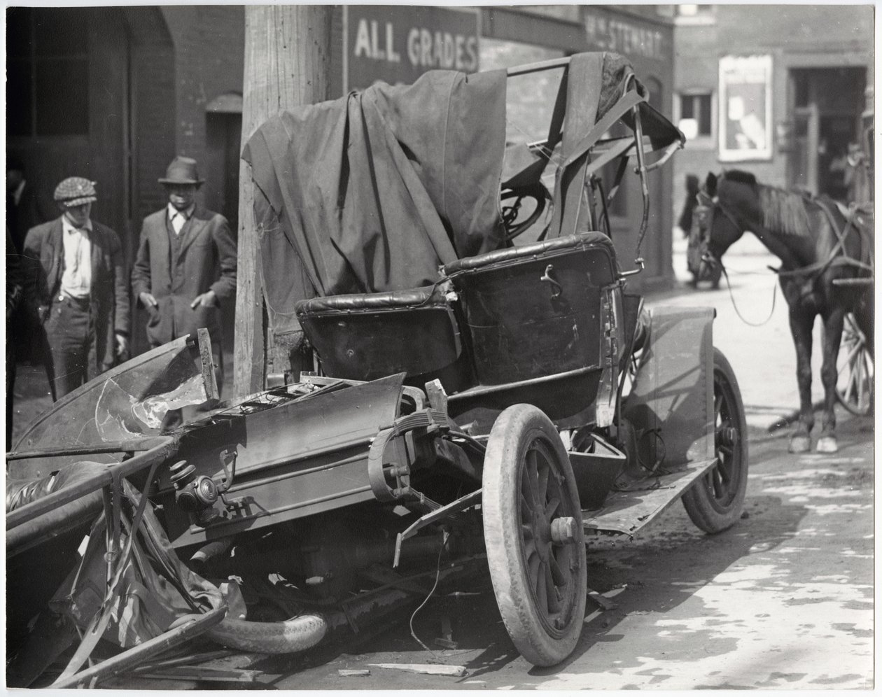 Wrecked Automobile After a Collision by Charles Clement Holt