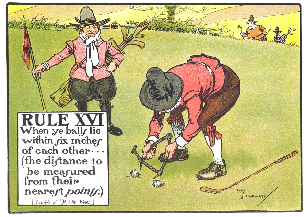 Rule XVI: When the balls lie within six inches of each other...(the distance to be measured from their nearest points), from 