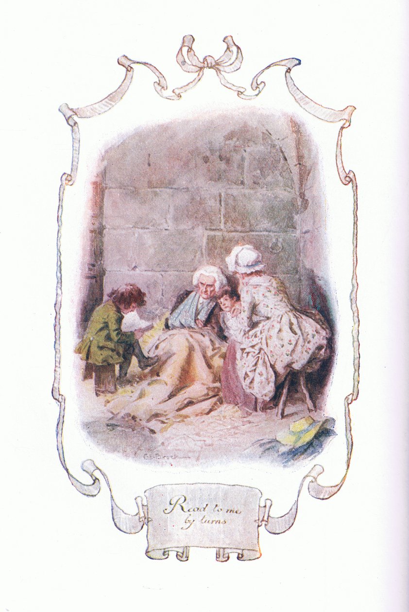 Read Me by Turns, from The Vicar of Wakefield Published by J M Dent & Son Ltd, 1920s by Charles Edmund Brock