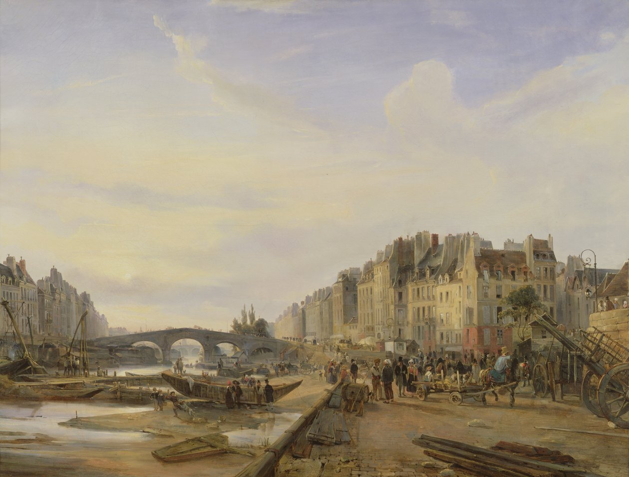 Pont Marie and the Quai Saint-Paul by Charles Louis Mozin