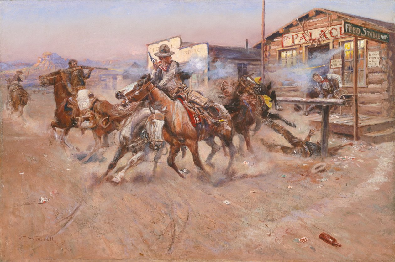 Smoke of a .45 by Charles Marion Russell