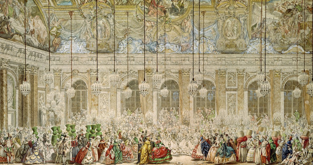 The Masked Ball at the Galerie des Glaces, 17th February 1745 by Charles Nicolas II Cochin