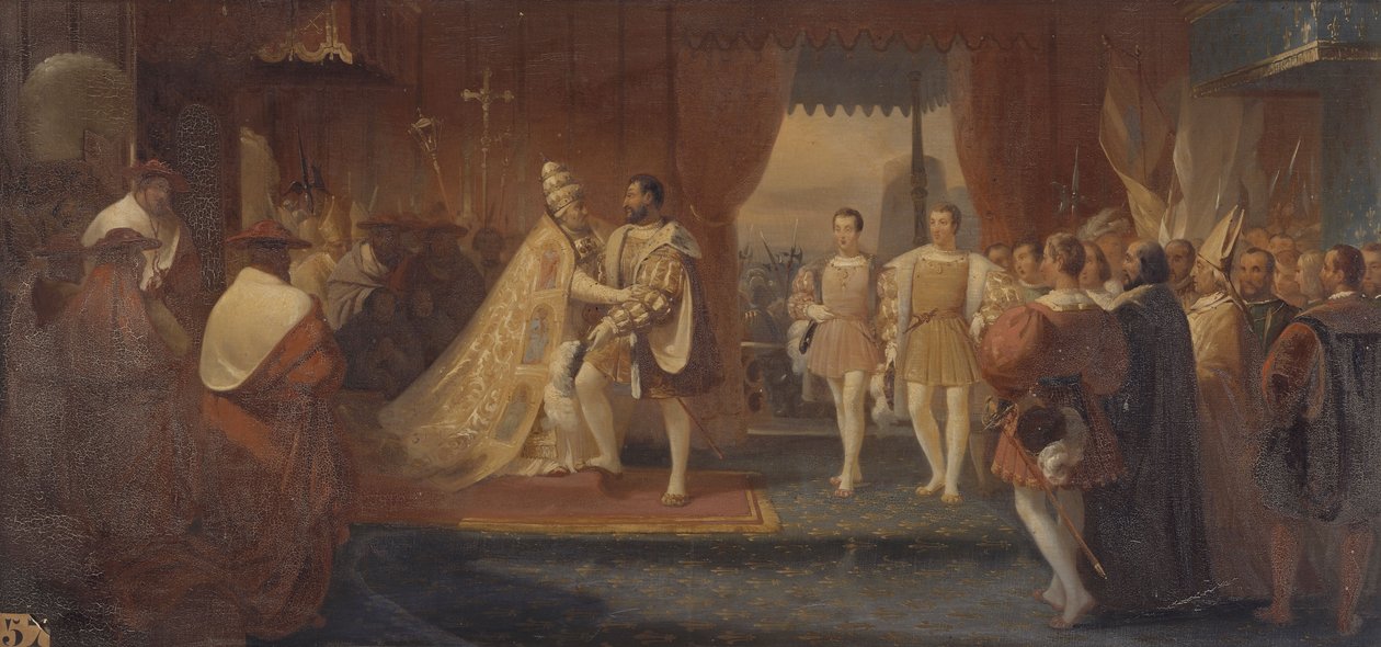 Meeting of Francis I and Pope Clement VIII in Marseille. October 13, 1533 by Charles Philippe Lariviere