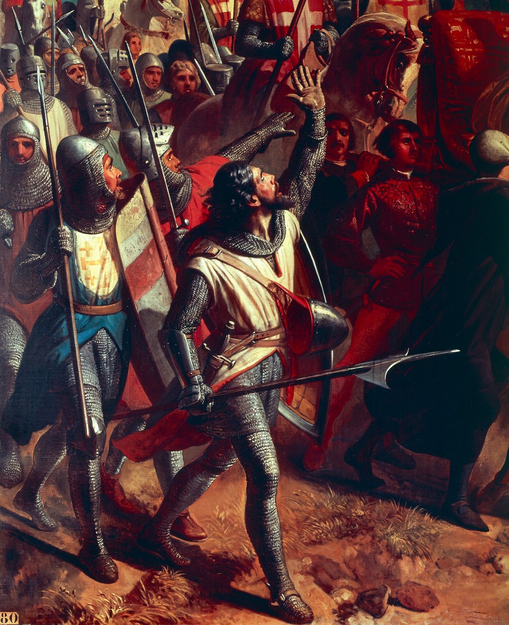The Battle of Montgisard 1177, Detail of a Crusader by Charles Philippe Lariviere