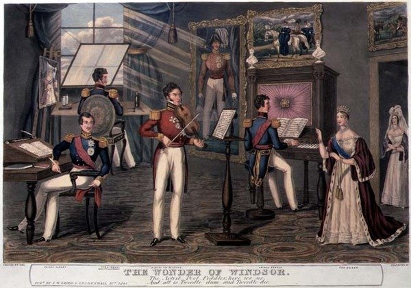 The Wonder of Windsor: The Artist, Poet, Fiddler Here We See, And All is Tweedle-dum and Tweedle Dee, c.1841 by Charles Hunt