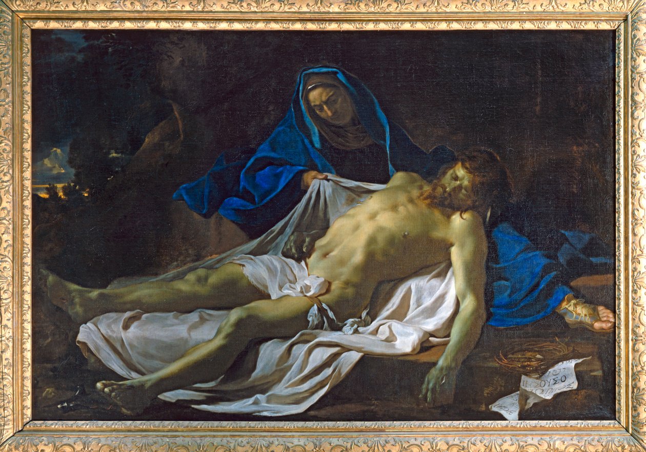 The dead Christ on the knees of the Virgin by Charles (attr. to) Le Brun