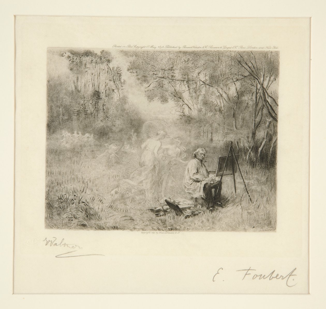 Corot Painting: After Foubert by Charles Albert Waltner