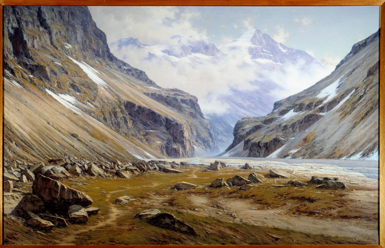Valley of Veneon at Saint Christophe en Oisans in the Alps by Charles Alexandre Bertier