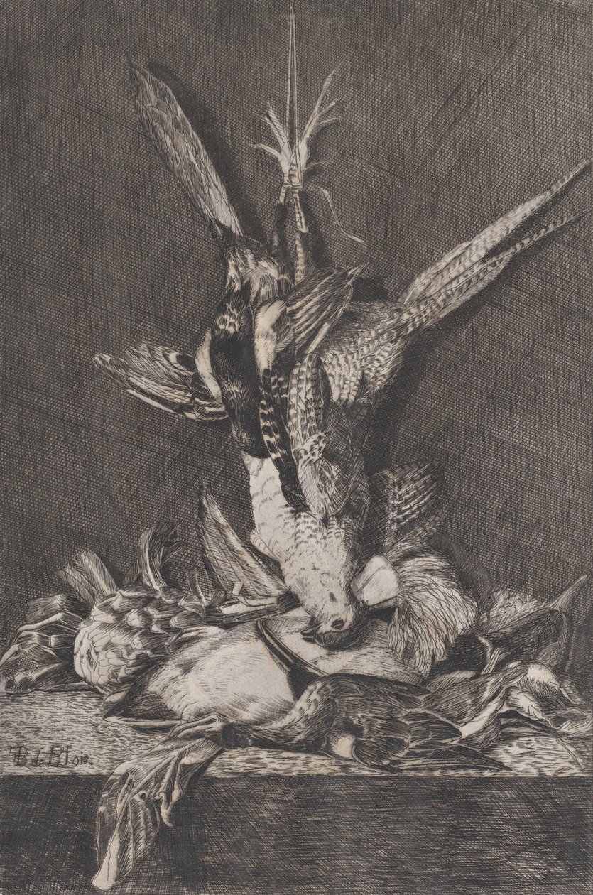 Hunting Trophy with Game Birds and Artichoke by Charles Alphonse Deblois