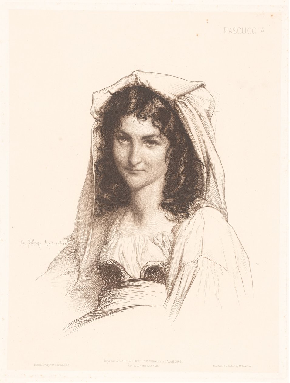 Portrait of an Italian Woman by Charles Alphonse Paul Bellay