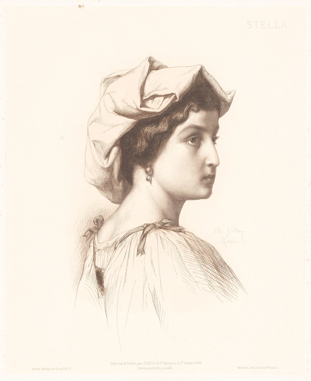 Portrait of an Italian Woman by Charles Alphonse Paul Bellay