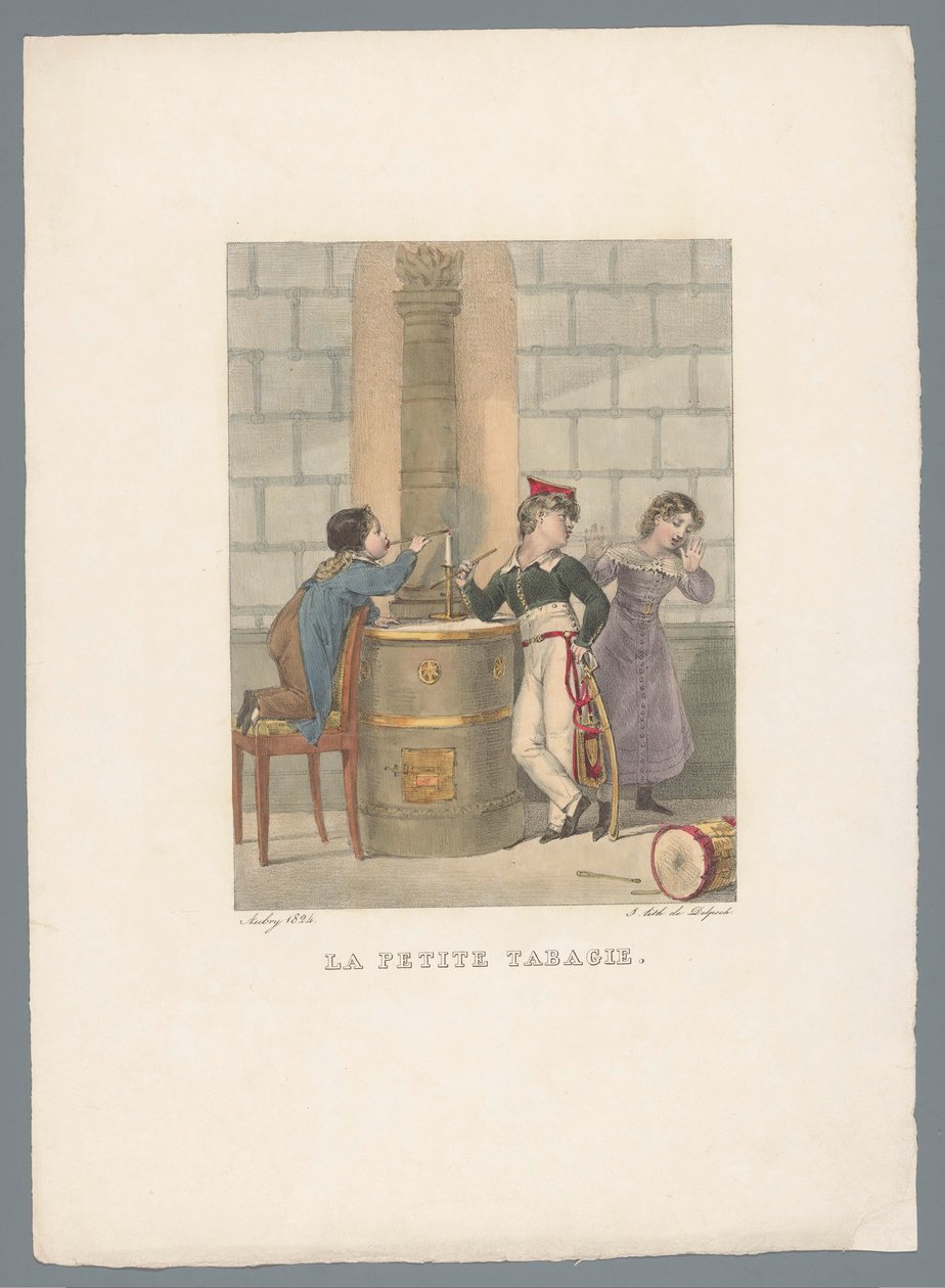 Two Children Experimenting with Tobacco (series title: Children