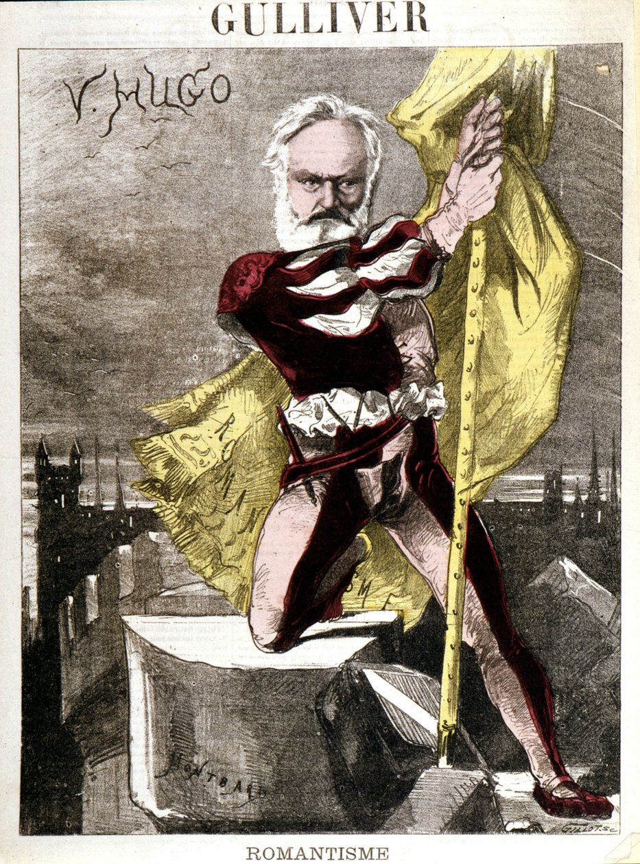 Cartoon by Victor Hugo by Georges Montbard (1841-1905). 