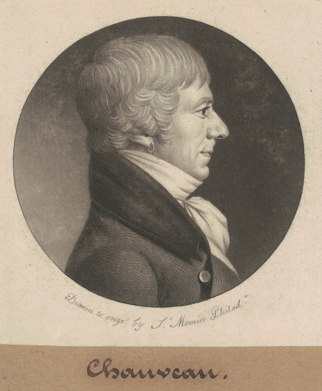 Joseph Anthony Chaveau by Charles B. J. Févret de Saint Mémin