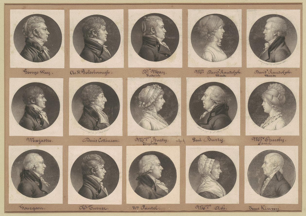 Saint-Mémin Collection of Portraits, Group 36 by Charles B. J. Févret de Saint Mémin