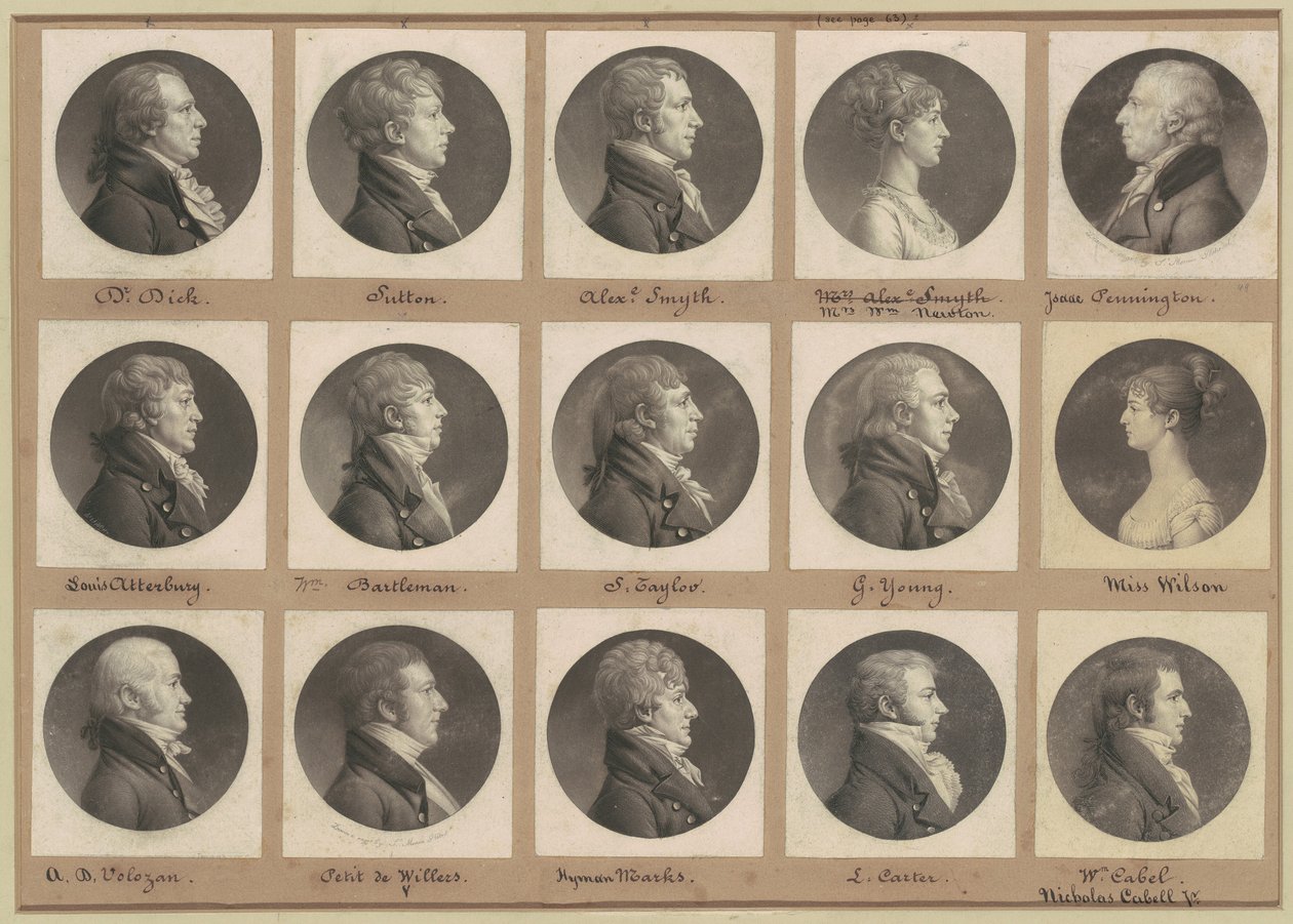 Saint-Mémin Collection of Portraits, Group 49 by Charles B. J. Févret de Saint Mémin