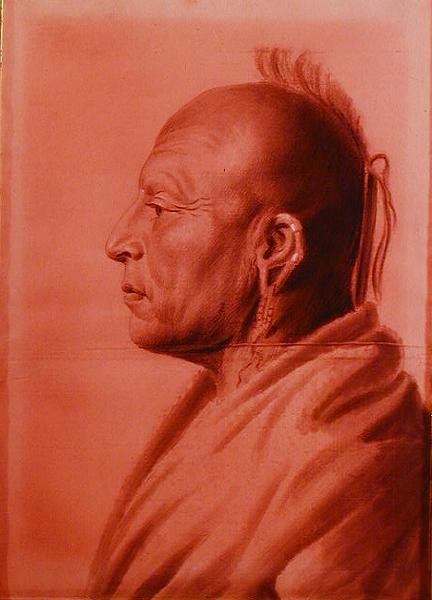 Cachasunglia, an Osage Warrior by Charles Balthazar Julien Févret de Saint Mémin