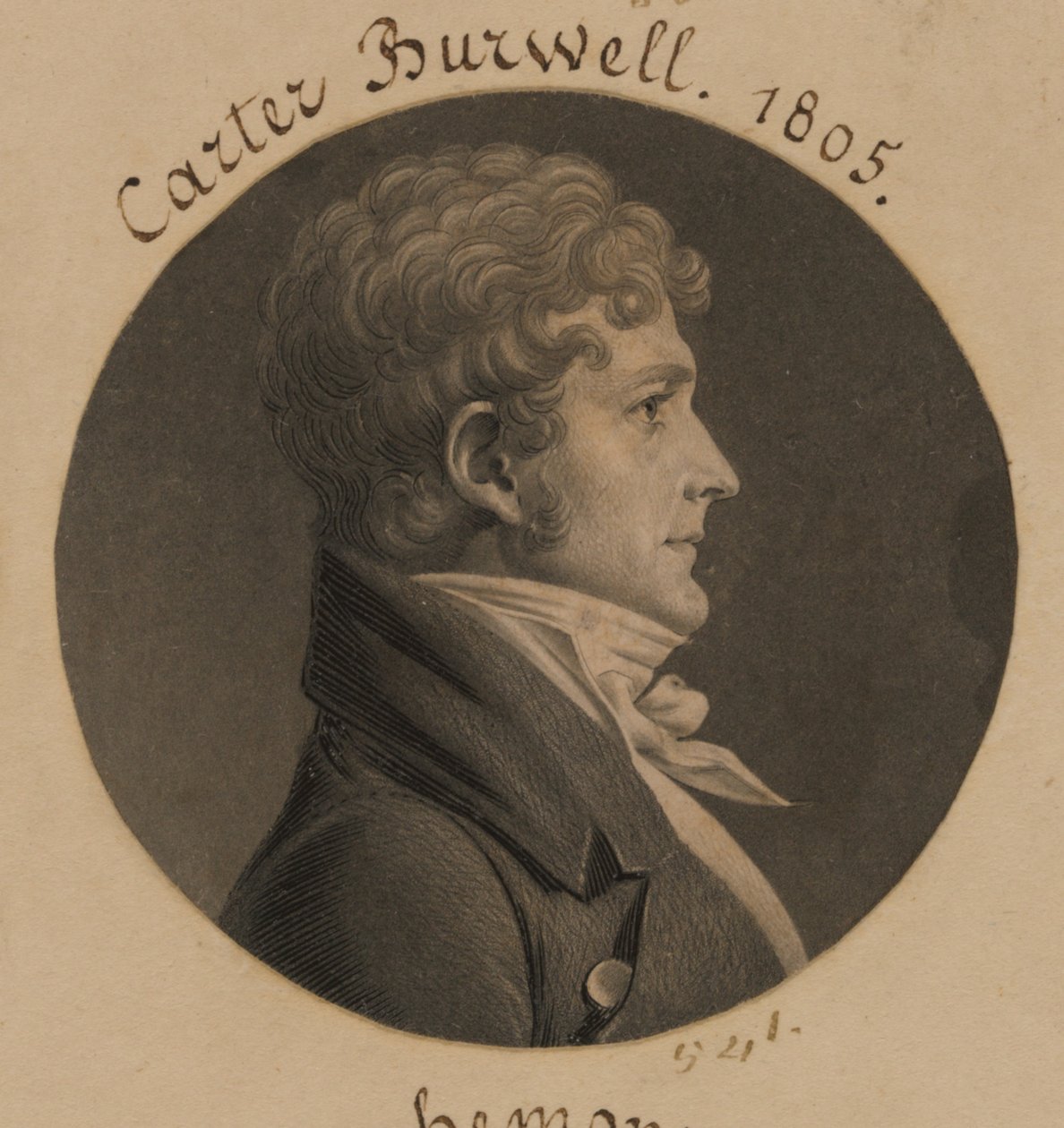 Carter Burwell by Charles Balthazar Julien Févret de Saint-Mémin