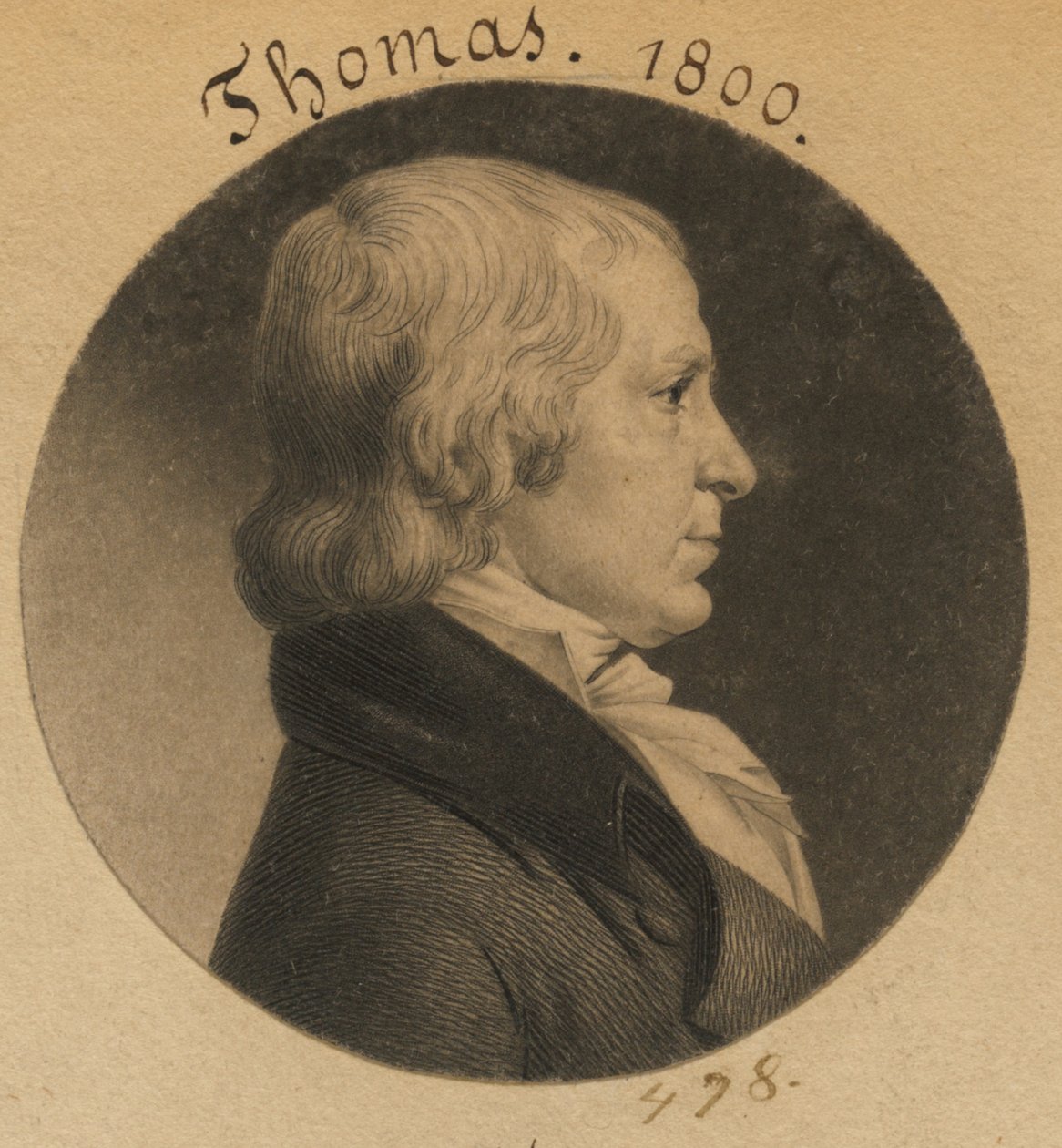 John Chew Thomas by Charles Balthazar Julien Févret de Saint-Mémin