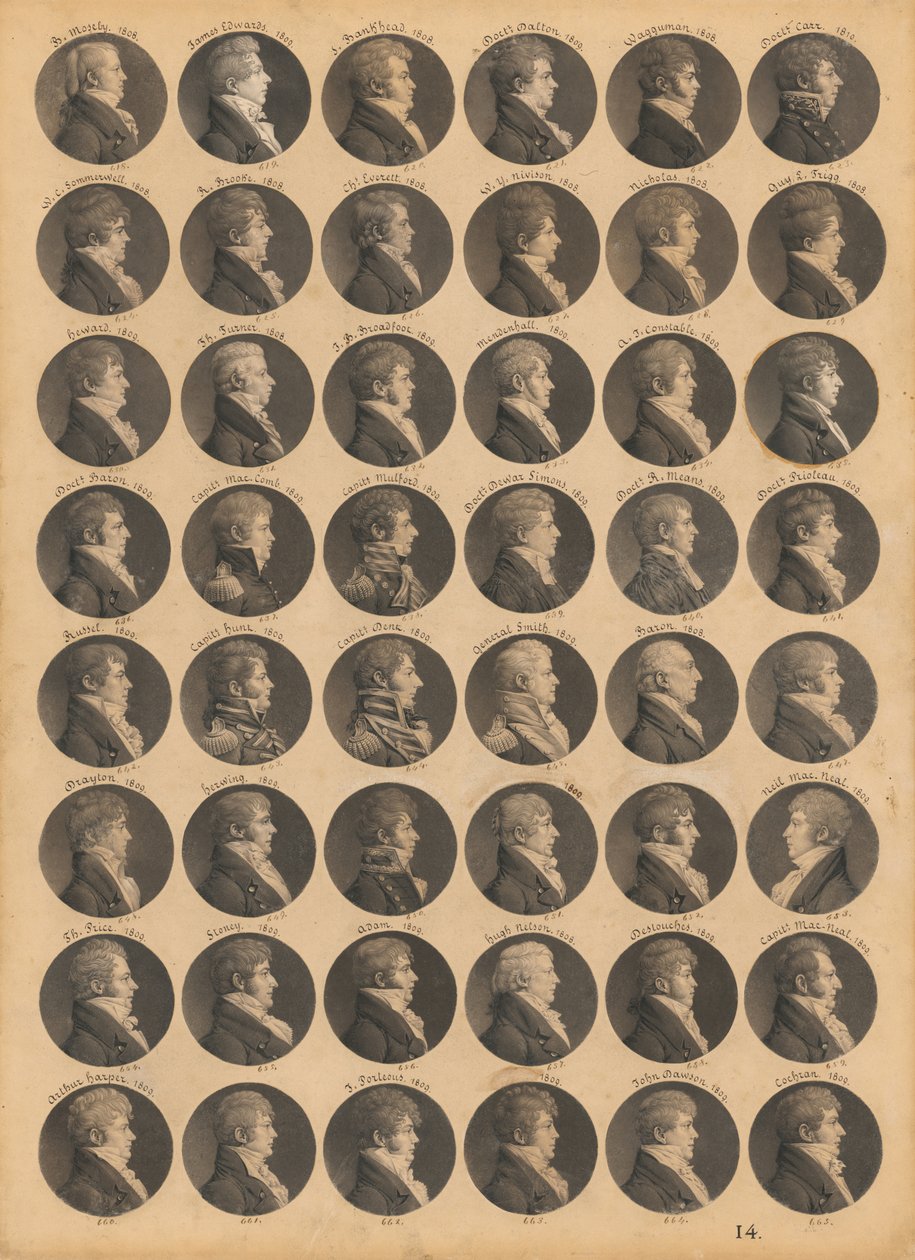 Saint-Mémin Folio 14 by Charles Balthazar Julien Févret de Saint-Mémin