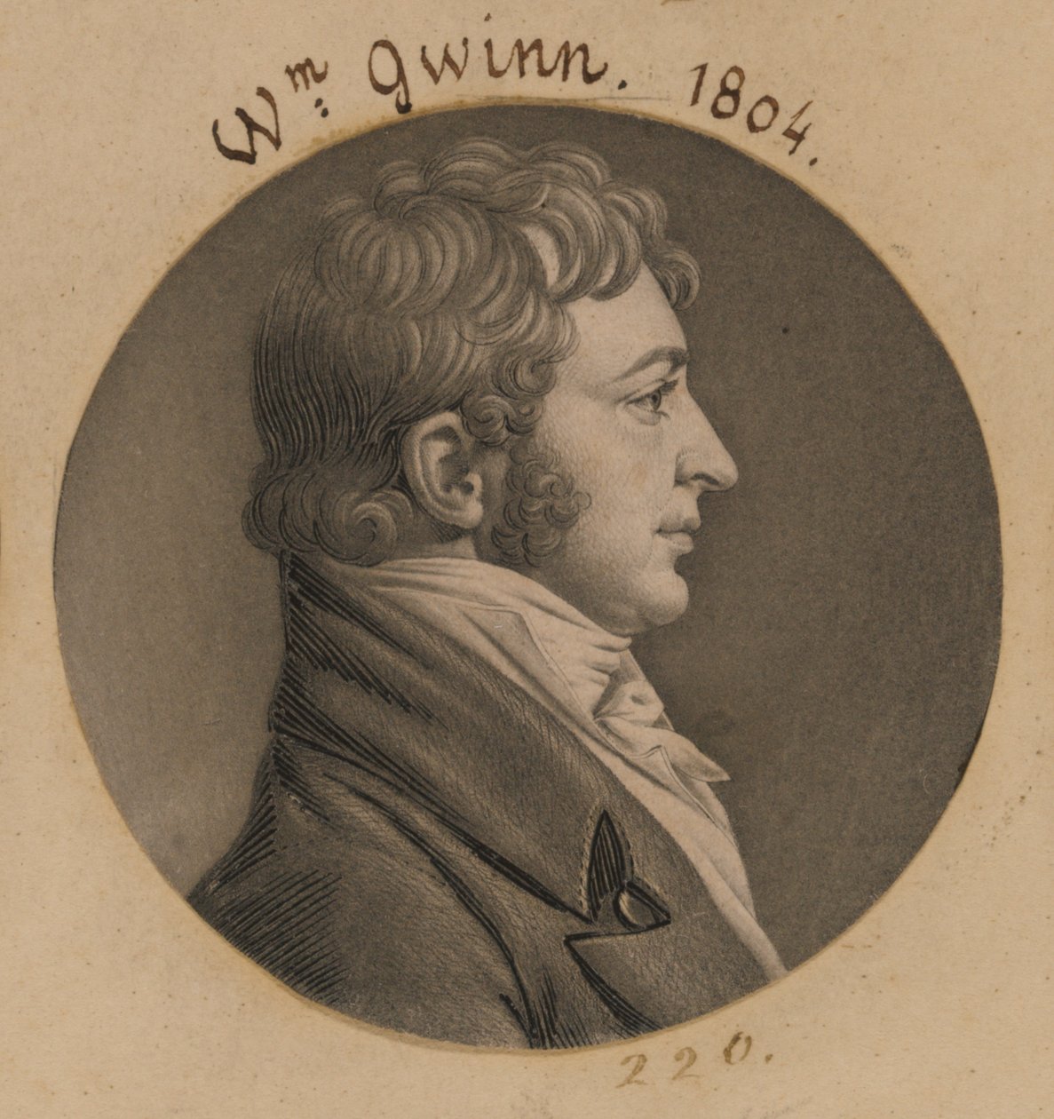 William Gwynn by Charles Balthazar Julien Févret de Saint-Mémin