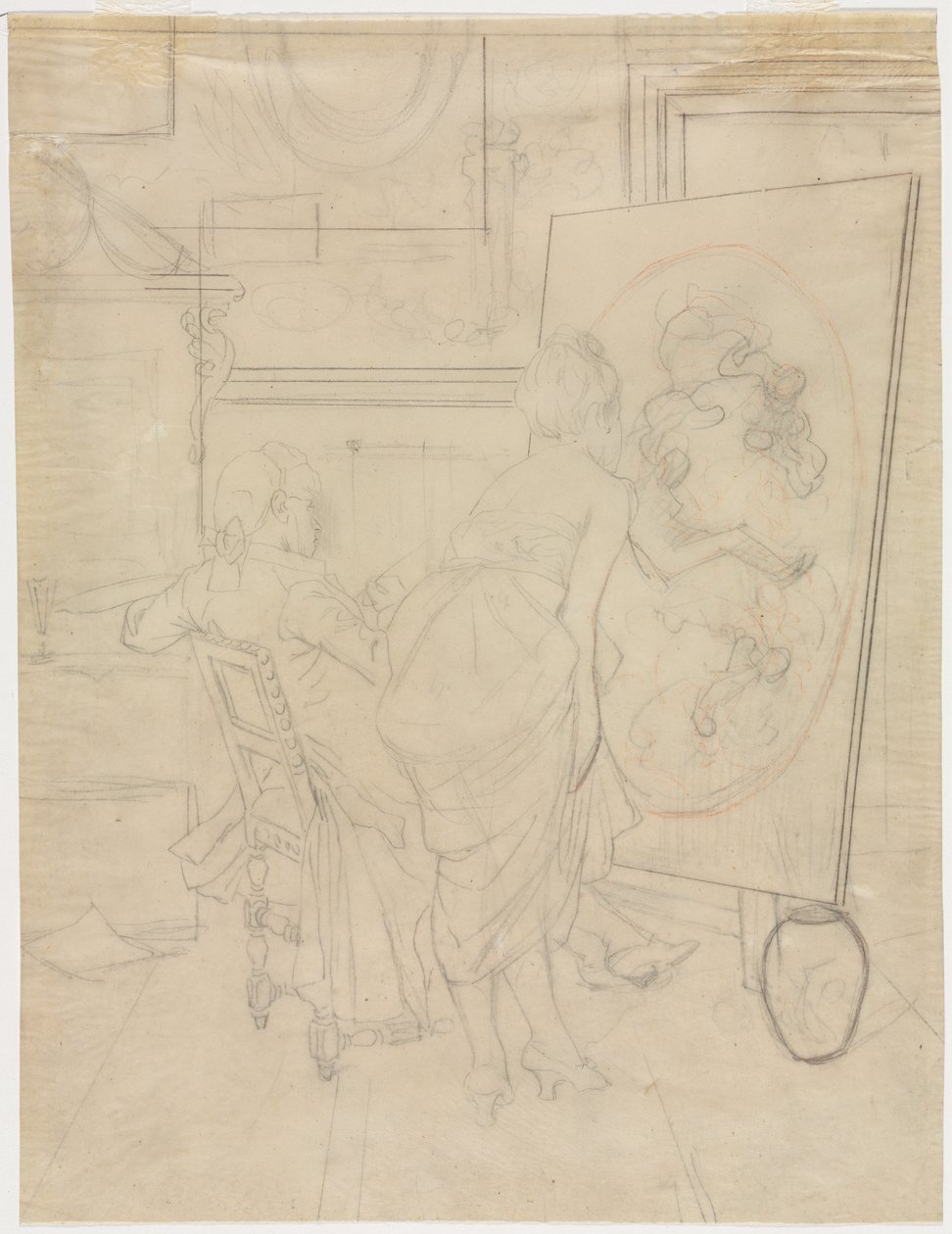 Cartoon for The Opinion of the Model by Charles Bargue
