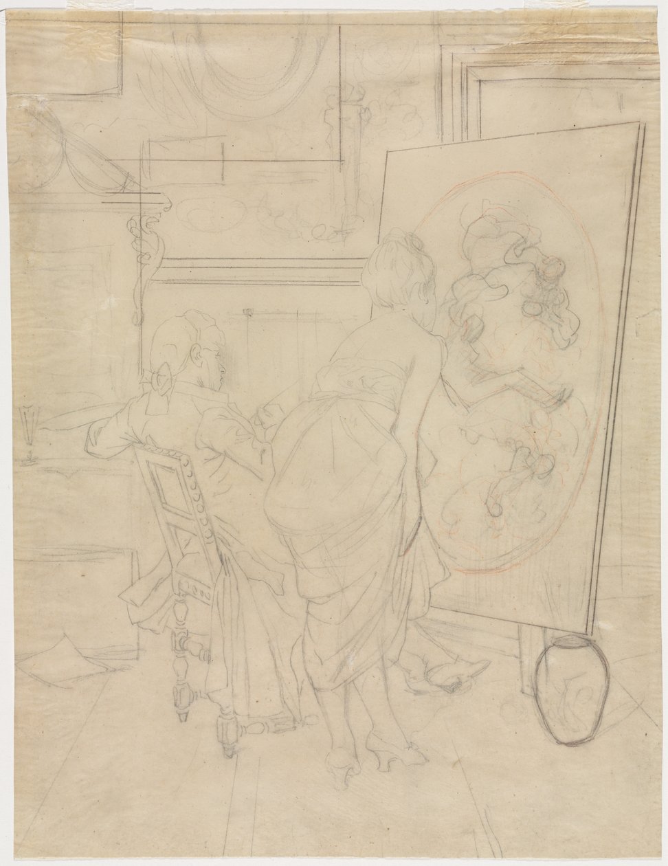 Cartoon for The Opinion of the Model by Charles Bargue