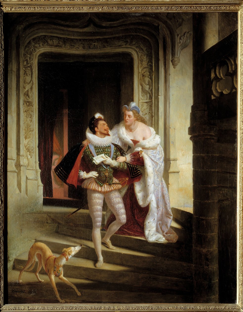 The Marquise of Noirmoutiers, Charlotte de Beaune Semblancay Seeking to Dissuade Henry I of Lorraine, Duke of Guise, from Going to the Assembly of the States of Blois Before His Assassination in 1588 by Charles Barthelemy Durupt