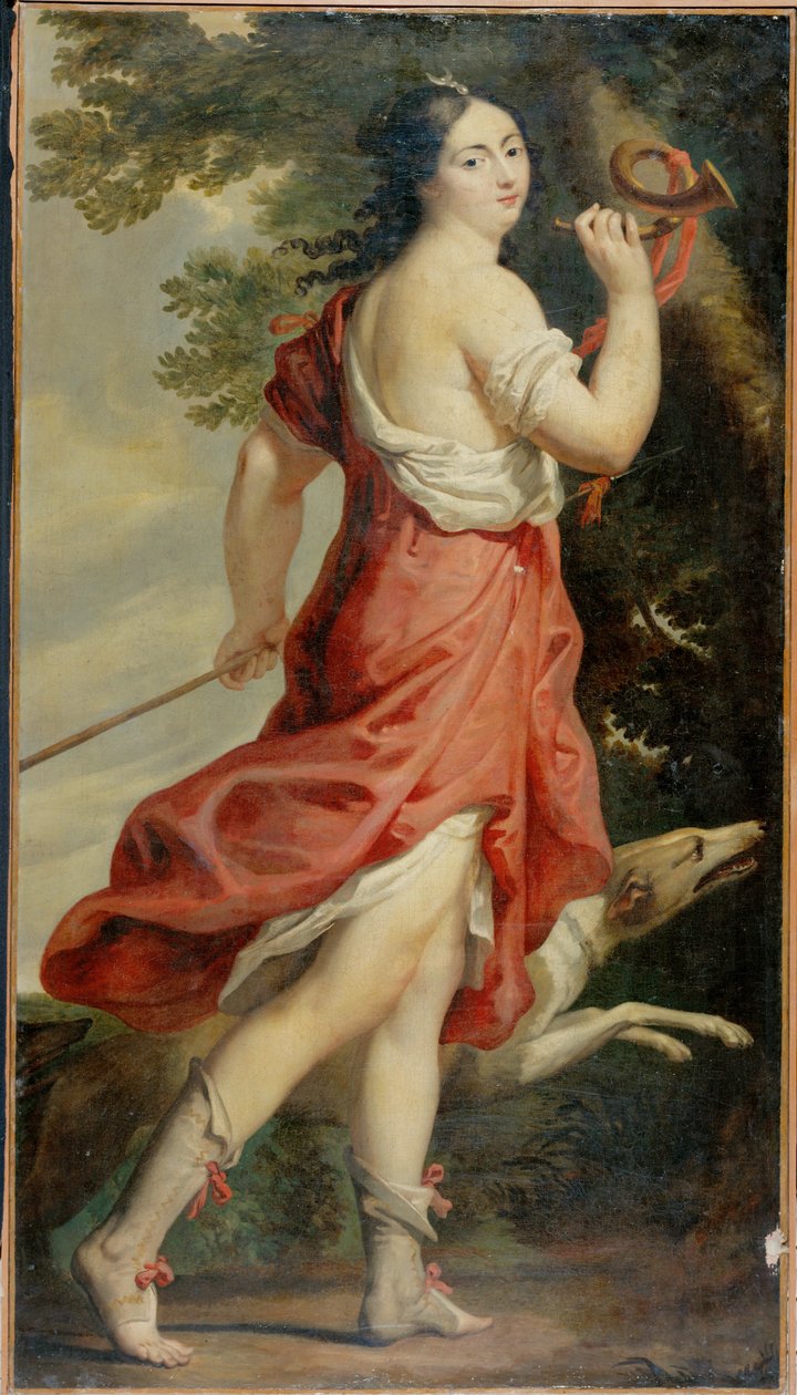 Mme. de Montespan, Mistress of Louis XIV as Goddess Diana by Charles Beaubrun