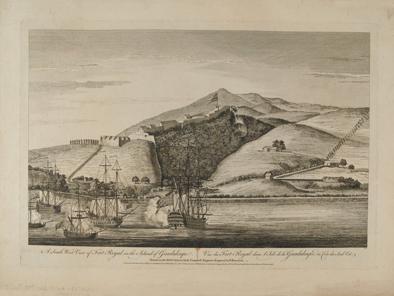 A South View of Fort Royal in the Island of Guadaloupe, 1759 circa by Charles Benazech