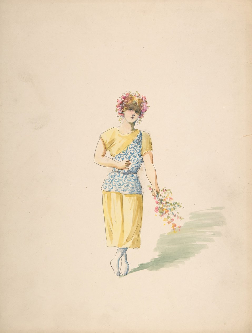 Costume for a Youth in Yellow and Blue by Charles Bianchini