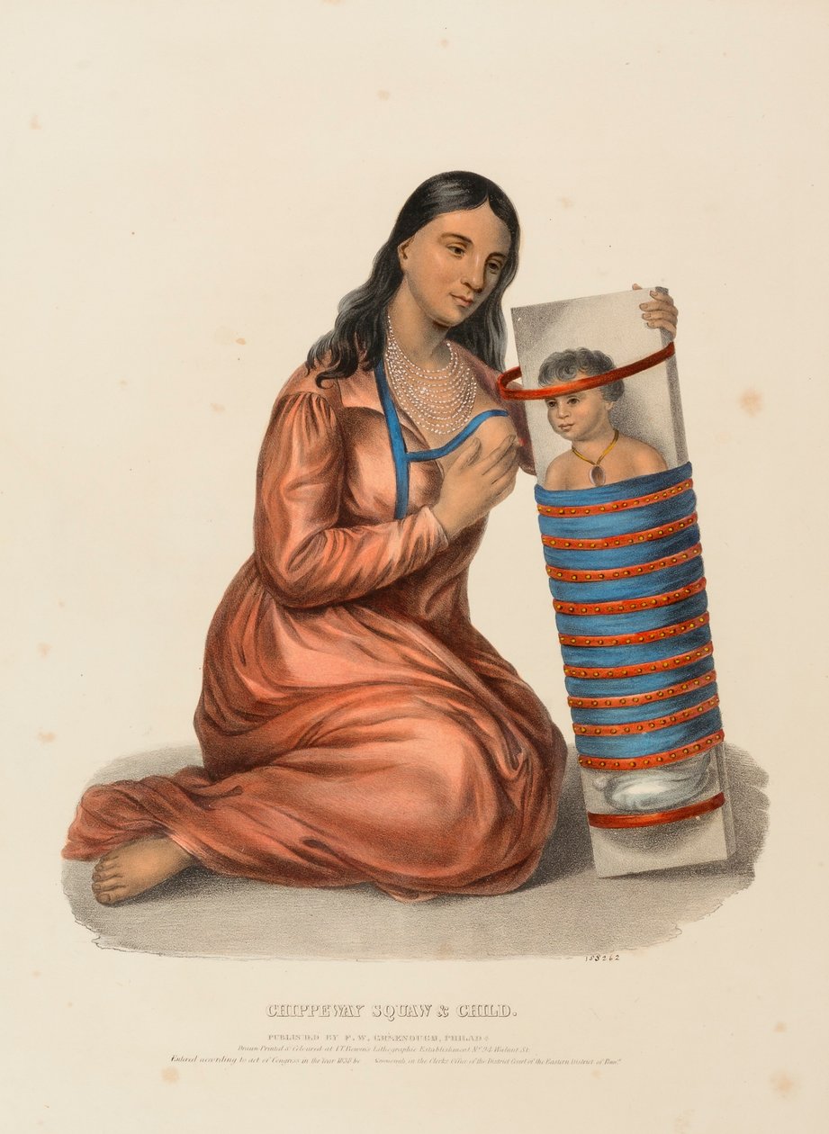 Chippeway Woman & Child, from History of the Indian Tribes of North America by Charles Bird King