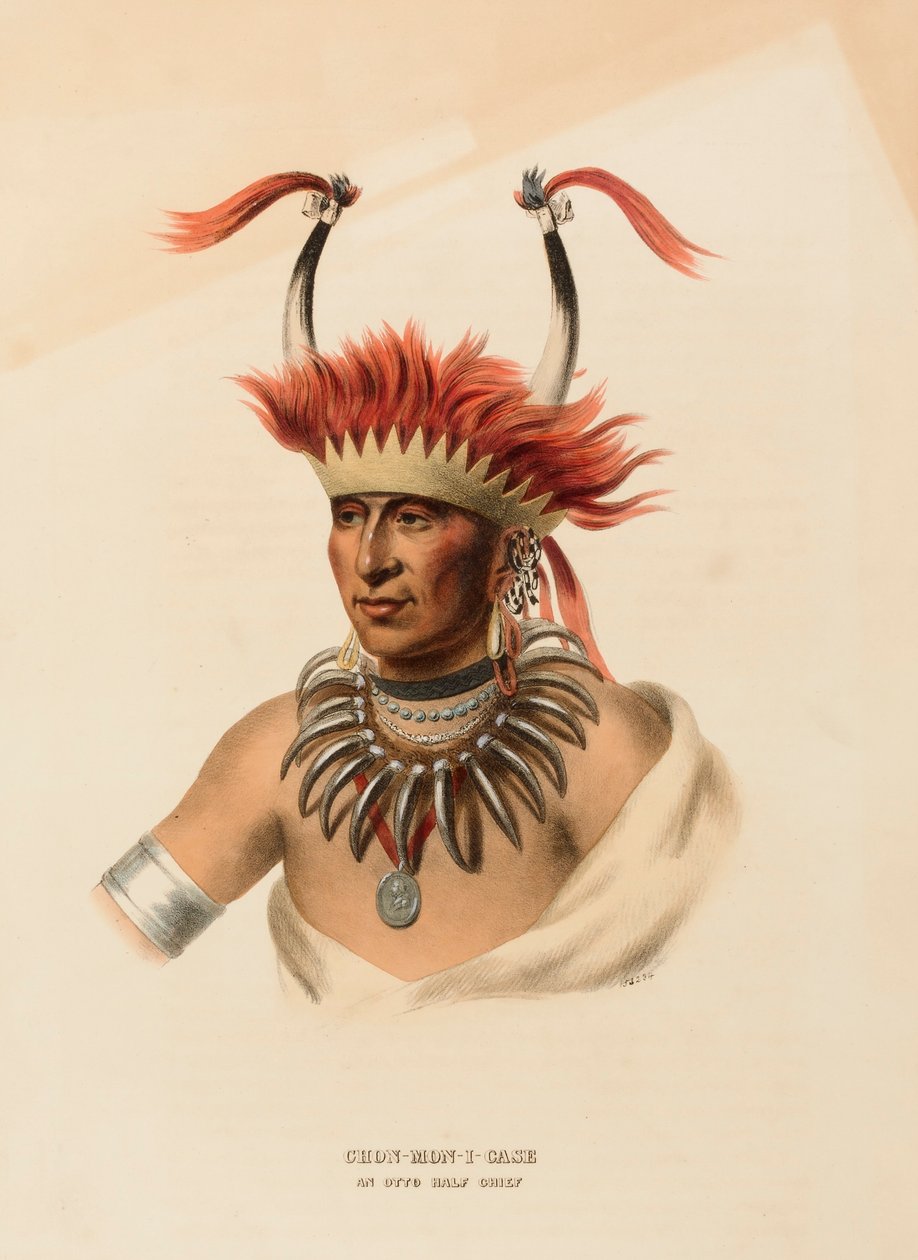 CHON-MON-I-CASE, AN OTTO HALF CHIEF, from History of the Indian Tribes of North America by Charles Bird King