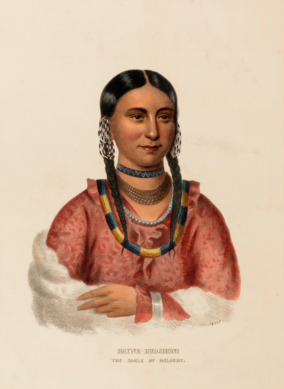 Hayne-hudjihini, The Eagle of Delight, from History of the Indian Tribes of North America by Charles Bird King