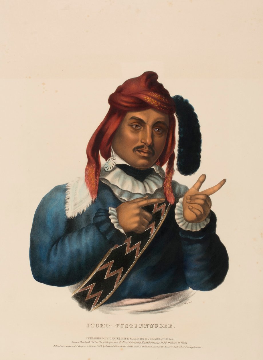 ITCHO-TUSTINNUGGEE, from History of the Indian Tribes of North America by Charles Bird King