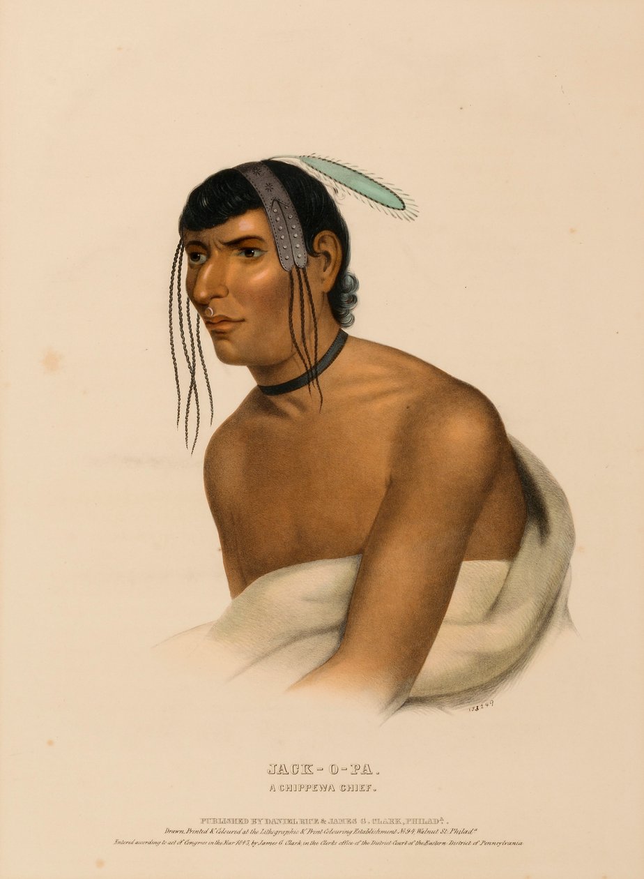 Jack-O-Pa, a Chippewa Chief, from History of the Indian Tribes of North America by Charles Bird King