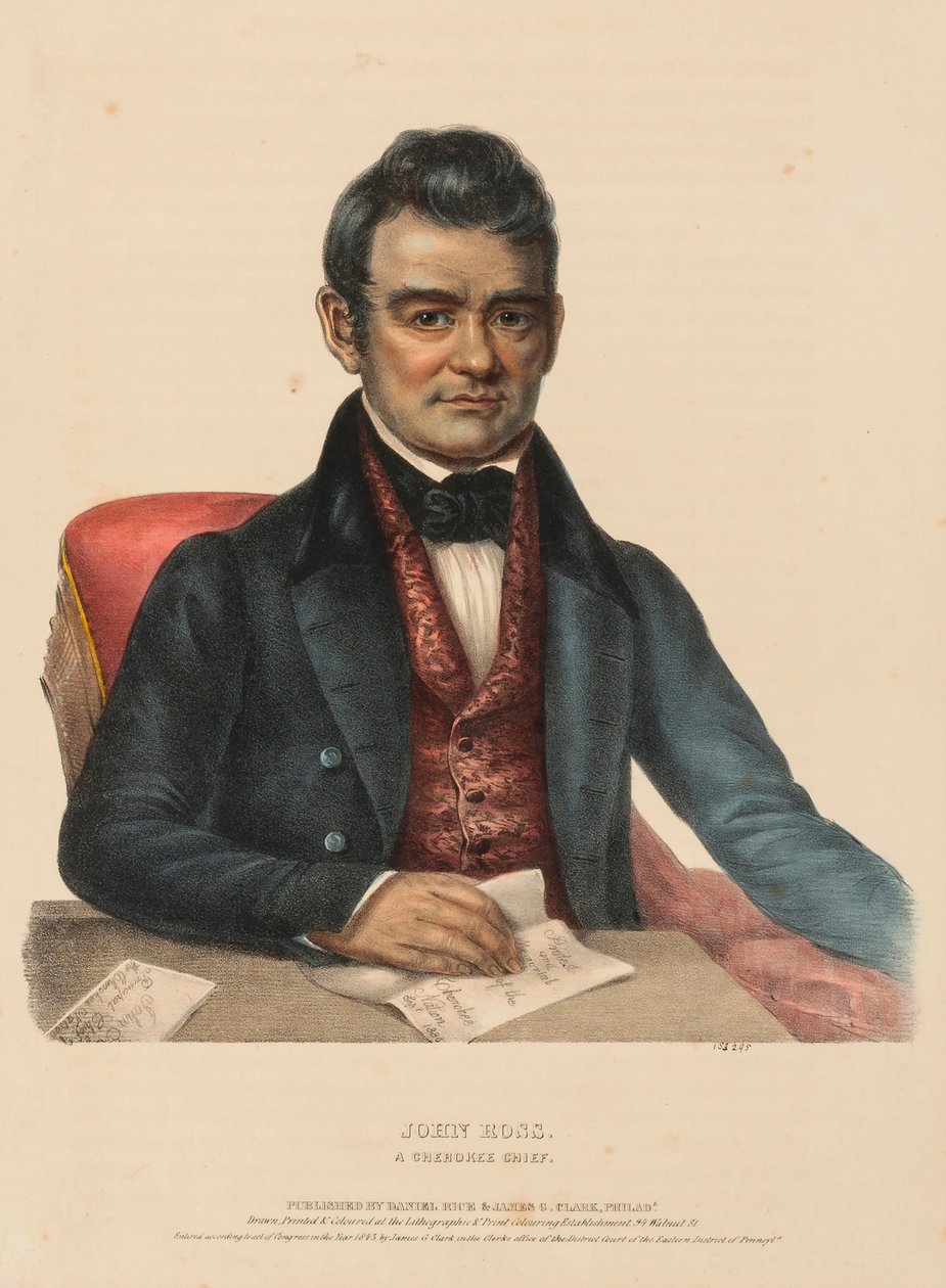 John Ross, a Cherokee Chief, from History of the Indian Tribes of North America by Charles Bird King