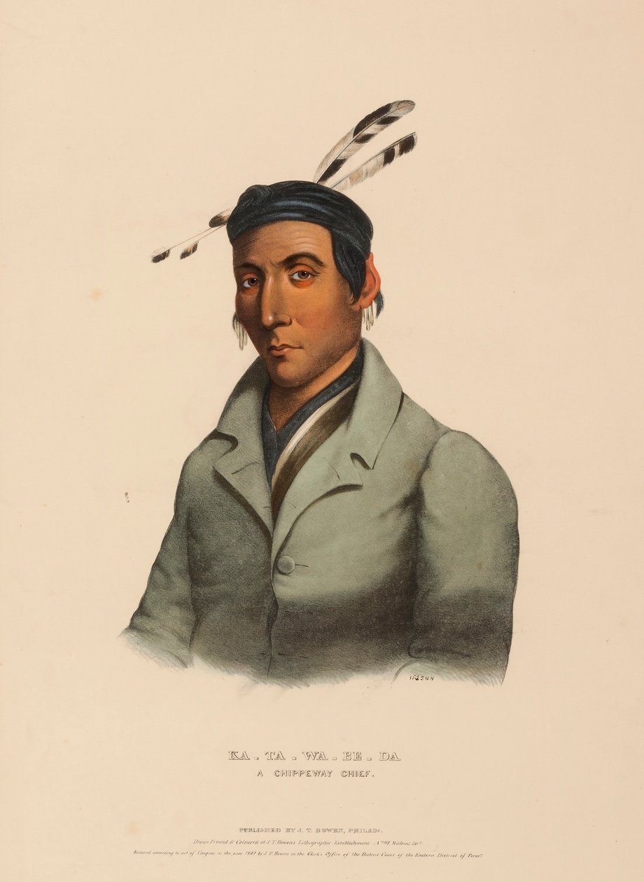 Ka-ta-wa-be-da, a Chippeway Chief, from History of the Indian Tribes of North America by Charles Bird King