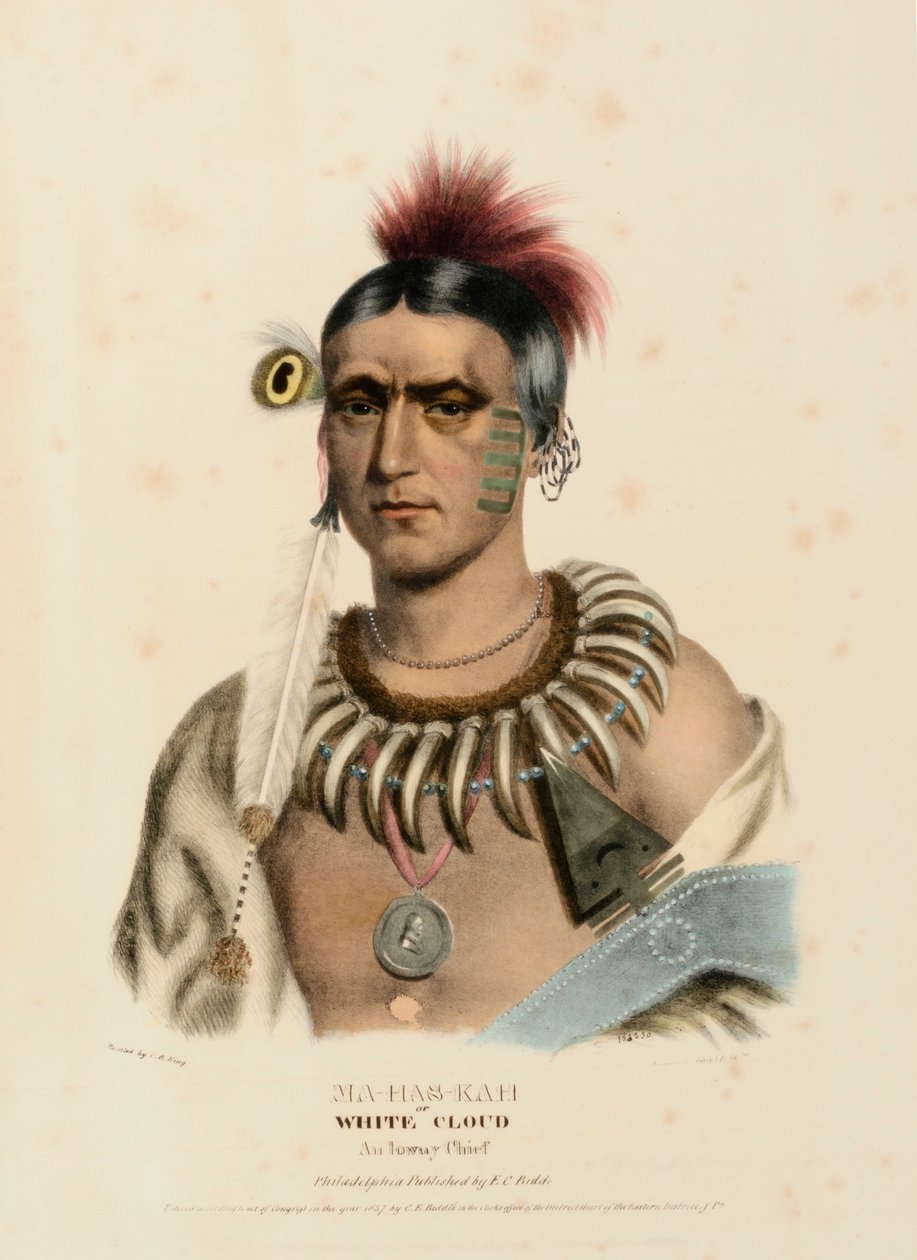 Ma-Has-Kah, from History of the Indian Tribes of North America by Charles Bird King