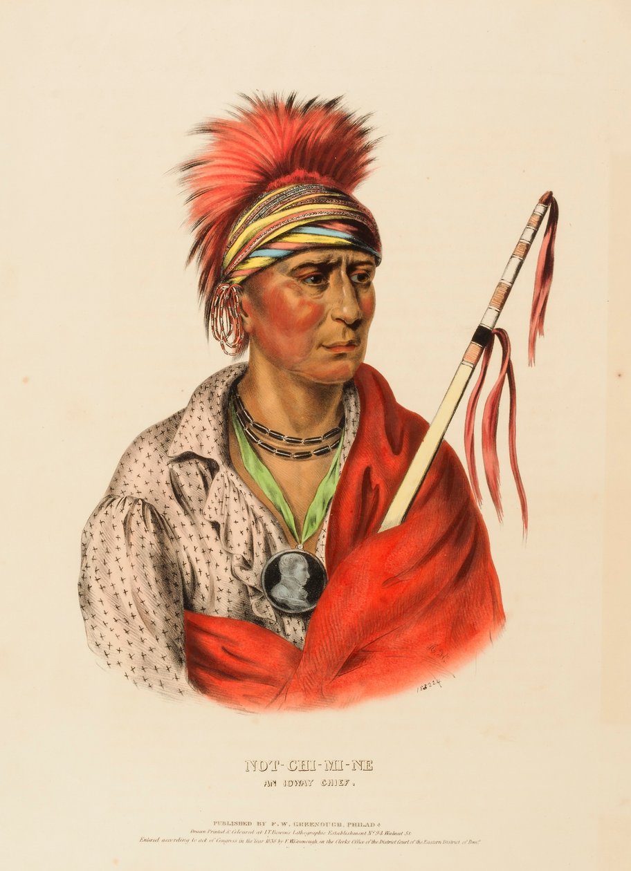 Not-Chi-Mi-Ne, an Ioway Chief, from History of the Indian Tribes of North America by Charles Bird King