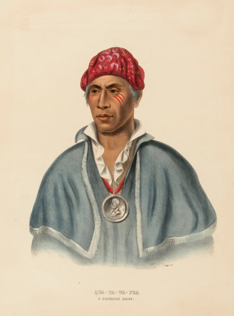 Qua-ta-wa-pla, A Shawanoe Chief, from History of the Indian Tribes of North America by Charles Bird King