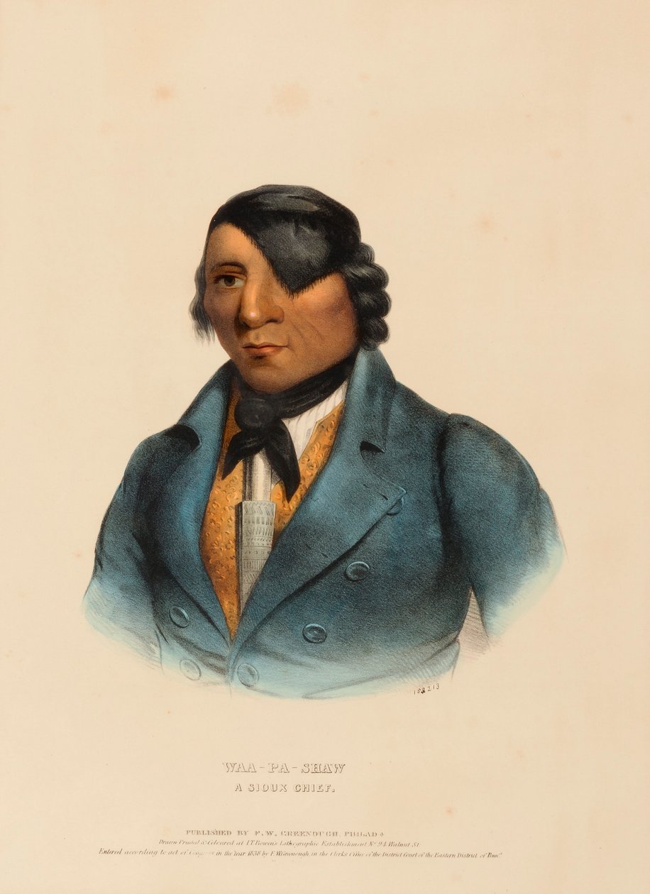 Waa-Pa-Shaw, a Sioux Chief, from History of the Indian Tribes of North America by Charles Bird King