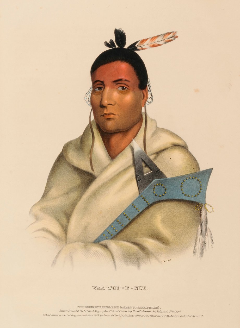 WAA-TOP-E-NOT, from History of the Indian Tribes of North America by Charles Bird King